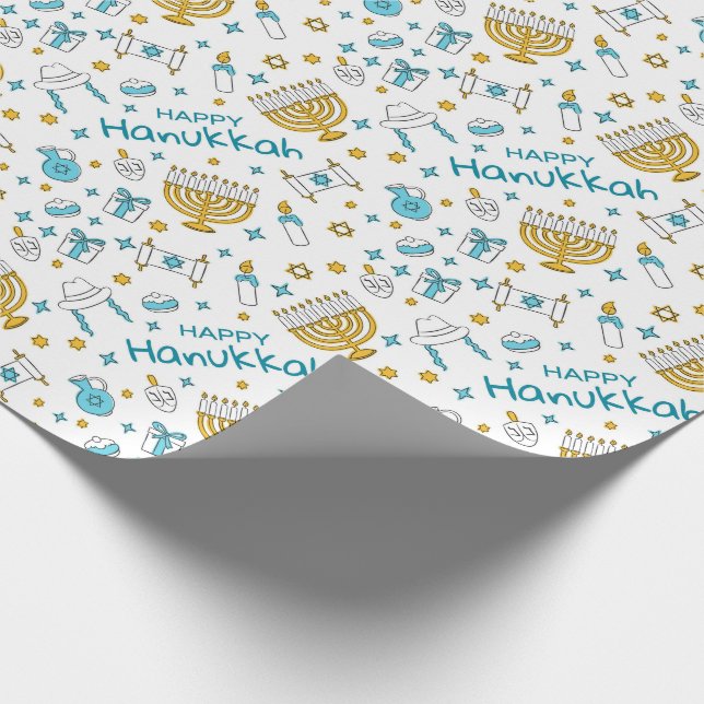 Happy Hanukkah Wrapping Paper (Corner)