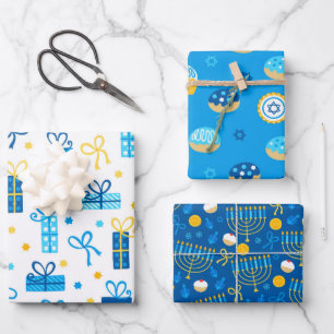 Happy Hanukkah Wrapping Paper Sheet
