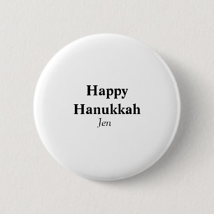 Happy Hanukkah your name text image editable  6 Cm Round Badge