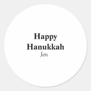 Happy Hanukkah your name text image editable Classic Round Sticker