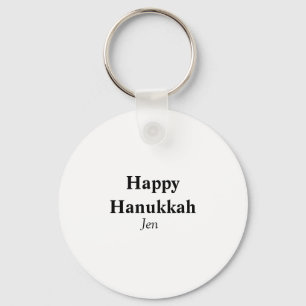 Happy Hanukkah your name text image editable  Key Ring