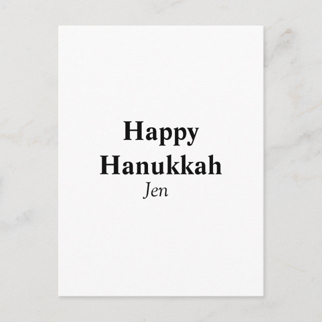 Happy Hanukkah your name text image editable  Postcard (Front)