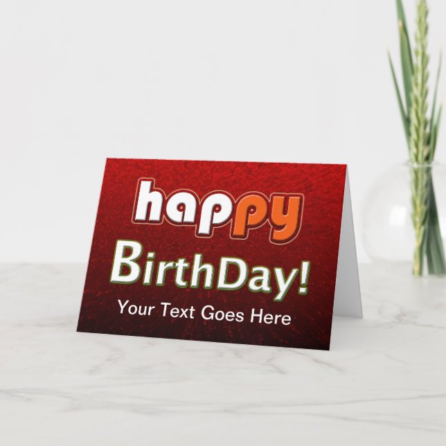 Happy Happy Birthday Customisable Card (Front)