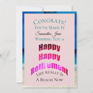 Happy Happy Retirement Congrats Her Name - Card