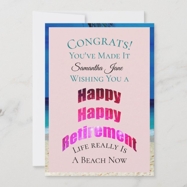 Happy Happy Retirement Congrats Her Name - Card (Front)