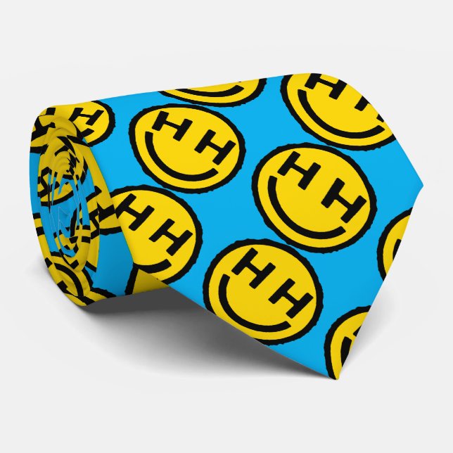 Happy hardcore face novelty tie (Rolled)