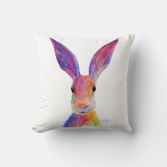 Happy Hare 'Jelly Bean' Throw Pillow (Front)