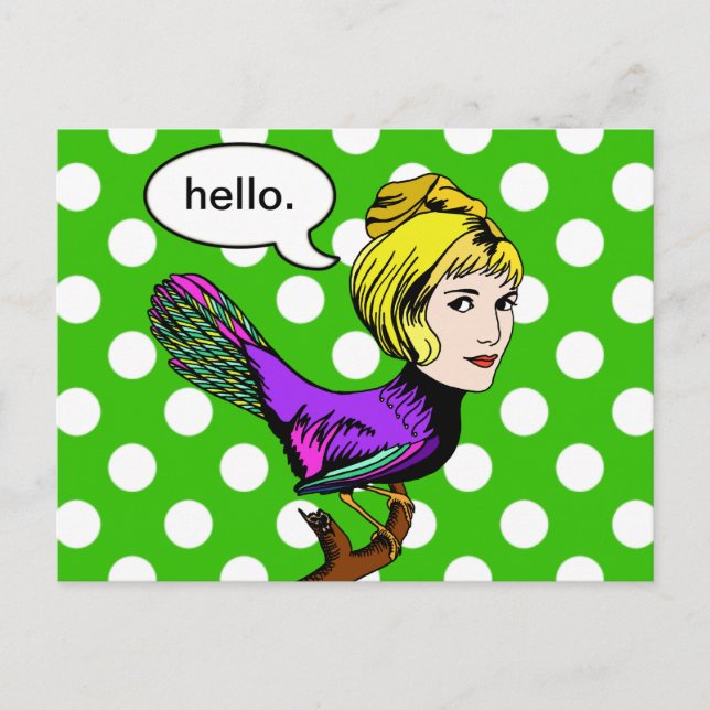 Happy Harpy Anthropomorphic Bird Girl Postcard (Front)
