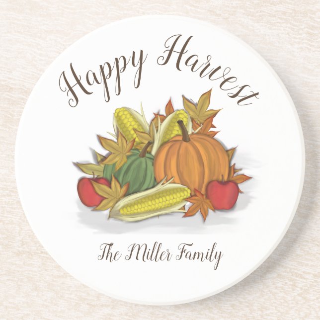 Happy Harvest  Coaster (Front)
