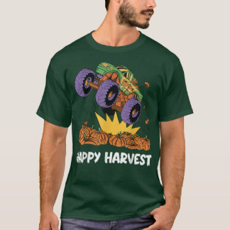 Happy Harvest Fall Season Pumpkin Monster Truck Th T-Shirt