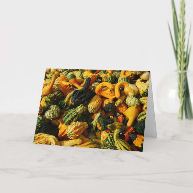 Happy Harvest Gourds Greeting Card (Front)