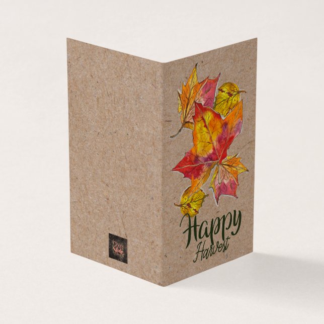 Happy Harvest greeting card - blank inside (Outside)