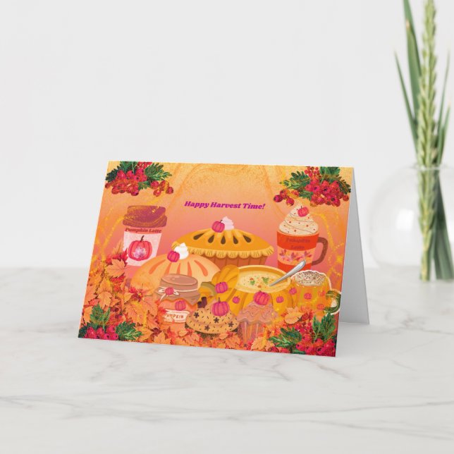 Happy Harvest Time Greeting Card (Front)