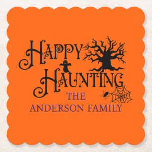Happy Haunting – A Whimsical Welcome to the Weird Paper Coaster