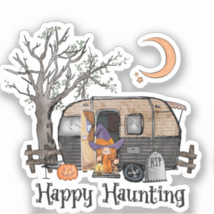 Happy Haunting Halloween Camper Spooky Witch