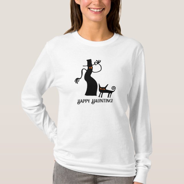 "Happy Haunting!" Halloween T-Shirt (Front)