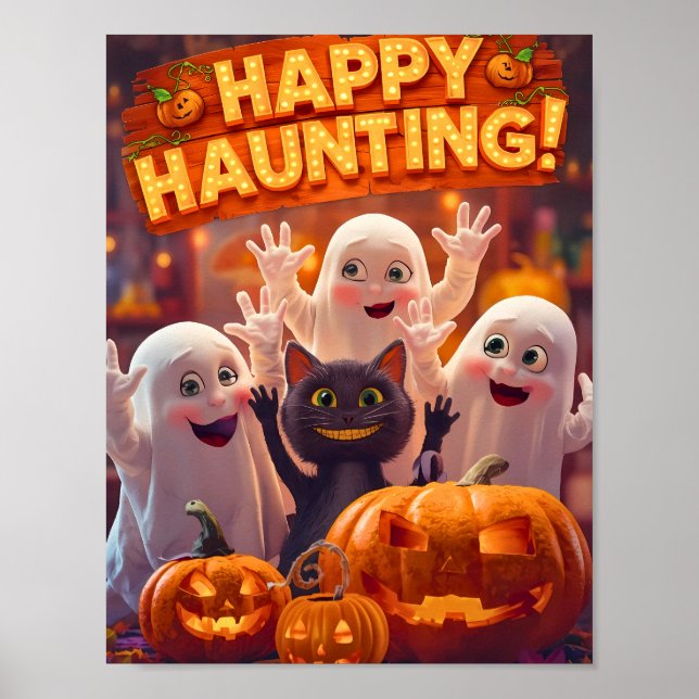 Happy Haunting – Kids Halloween Poster (Front)