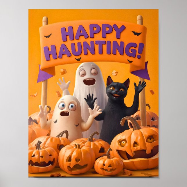 Happy Haunting – Kids Halloween Poster (Front)