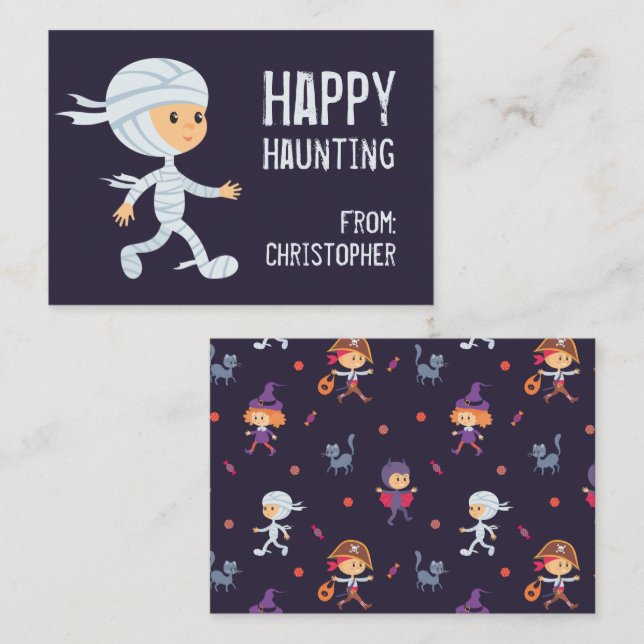 Happy Haunting Mummy Halloween Classroom Card (Front/Back)