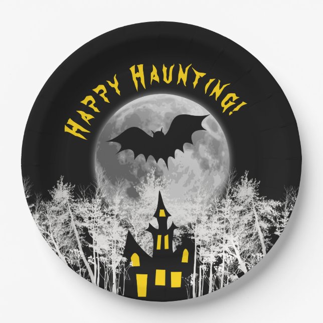 Happy Haunting Paper Plate (Front)
