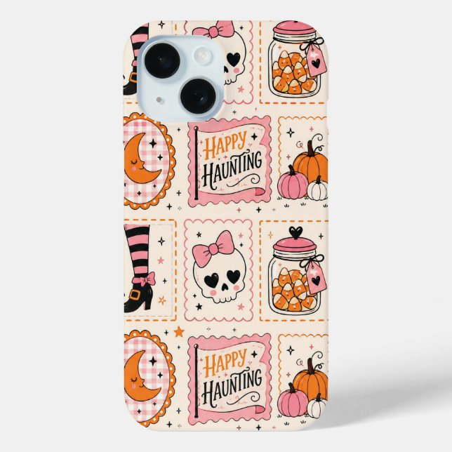 Happy Haunting Pink Skull Stamp Case (Back)