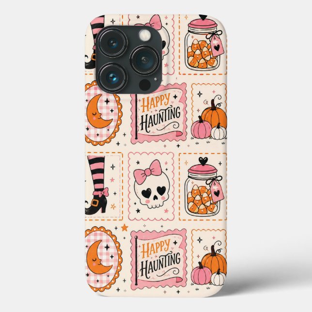 Happy Haunting Pink Skull Stamp Case (Back)