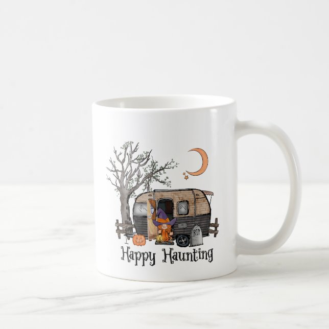 Happy Haunting – Spooky Witch and Camper Van Coffee Mug (Right)