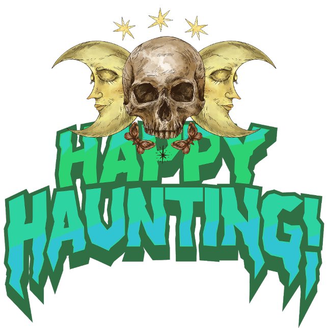 Happy Haunting Sweatshirt (In the moonlit mist, a gothic ghost appears.)