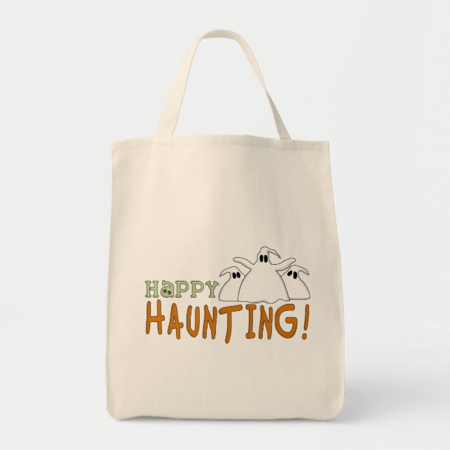 Happy Haunting Tshirts and Gifts Tote Bag (Front)
