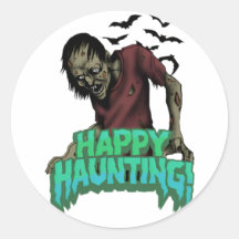 Happy Haunting Zombie Halloween Spooky Sticker 