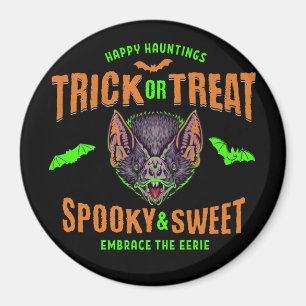 Happy Hauntings   Trick or Treat Halloween Bats Magnet