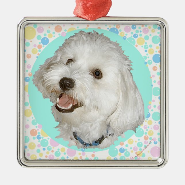 Happy Havanese Metal Tree Decoration (Front)