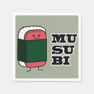 Happy Hawaiian Musubi Spam Sushi Nori seaweed Napkin
