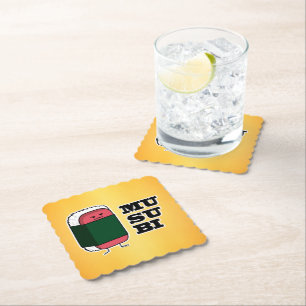 Happy Hawaiian Musubi Sushi Nori Paper Coaster