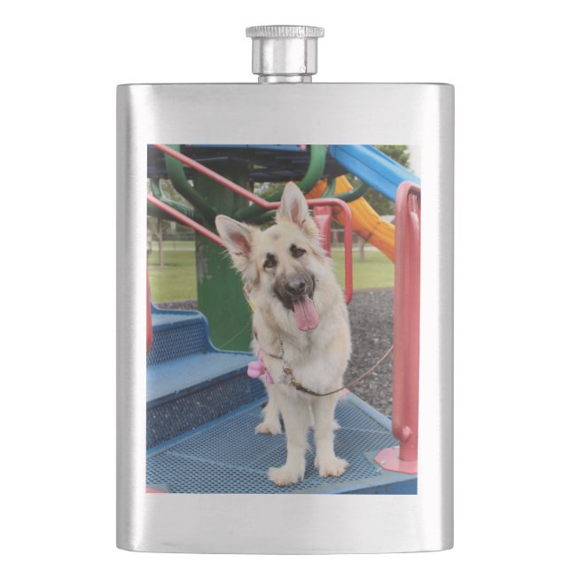 Happy head tilt hip flask (Front)