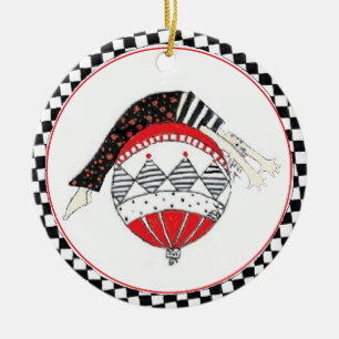 Happy Healthy Balanced Pilates Holiday Ceramic Tree Decoration