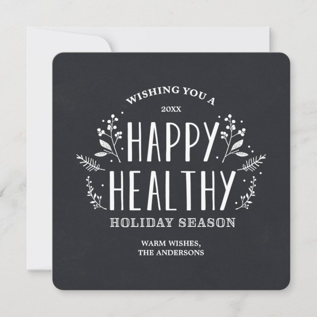 Happy Healthy Holiday | Holiday Flat Card (Front)