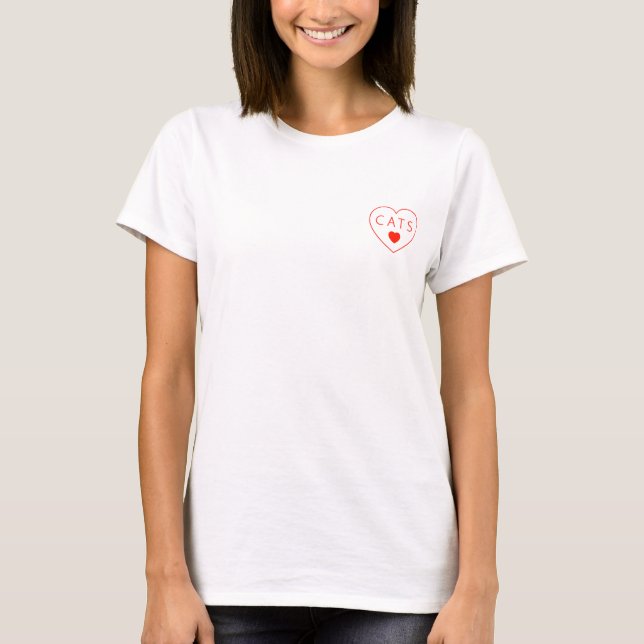 Happy Heart Cats T-Shirt (Front)