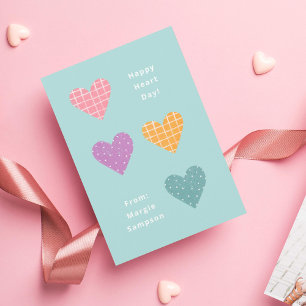 Happy Heart Day Pastel Hearts Classroom Valentine Invitation