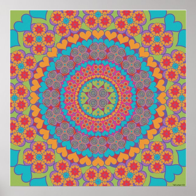 Happy Heart Mandala 1 Poster (Front)