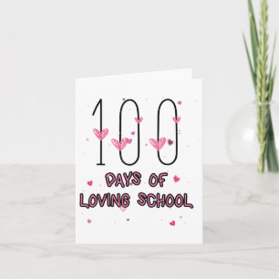 Happy Heart Teacher Valentine Cute 100 Days Of Lov Card