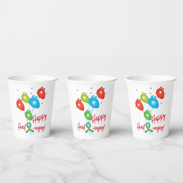 Happy Heart-versary  Paper Cups (Multi)