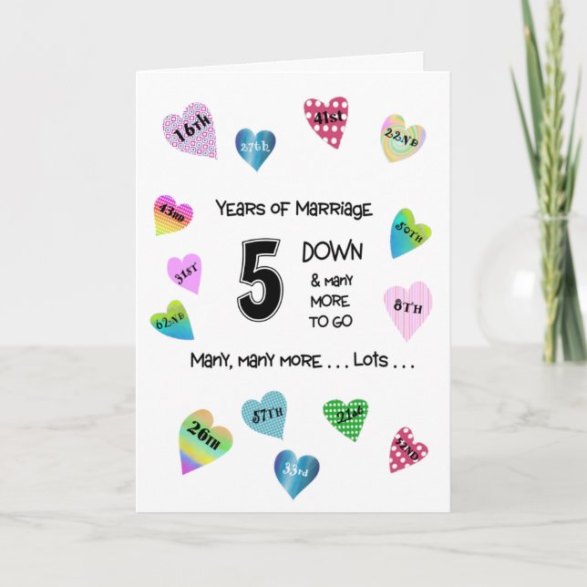 Happy Hearts 5th Anniversary Card (Front)