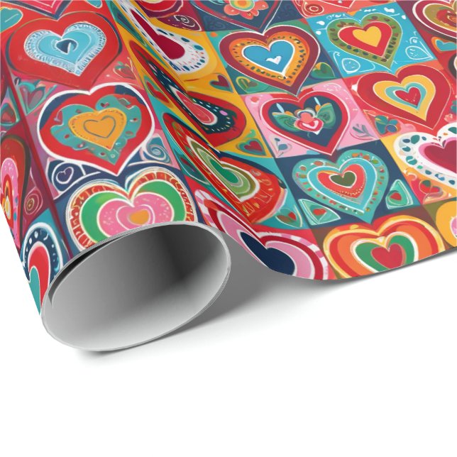 Happy Hearts All Occasion Giftwrap Roll of Wrapping Paper (Roll Corner)