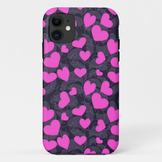 Happy Hearts Case-Mate iPhone Case (Back)