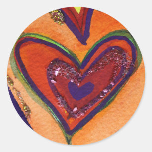 Happy Hearts Glitter Love Labels Art Stickers