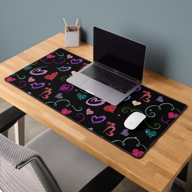 Happy Hearts & Stars Desk Mat (Office 2)