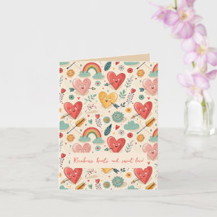 Happy Hearts - Whimsical Valentine's Day Pattern Card