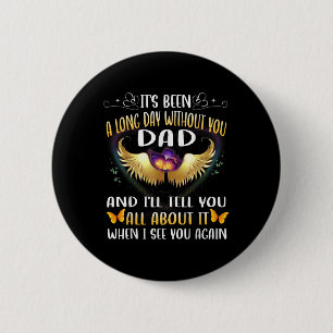 Happy Heavenly Birthday Father In Heaven Memorial 6 Cm Round Badge