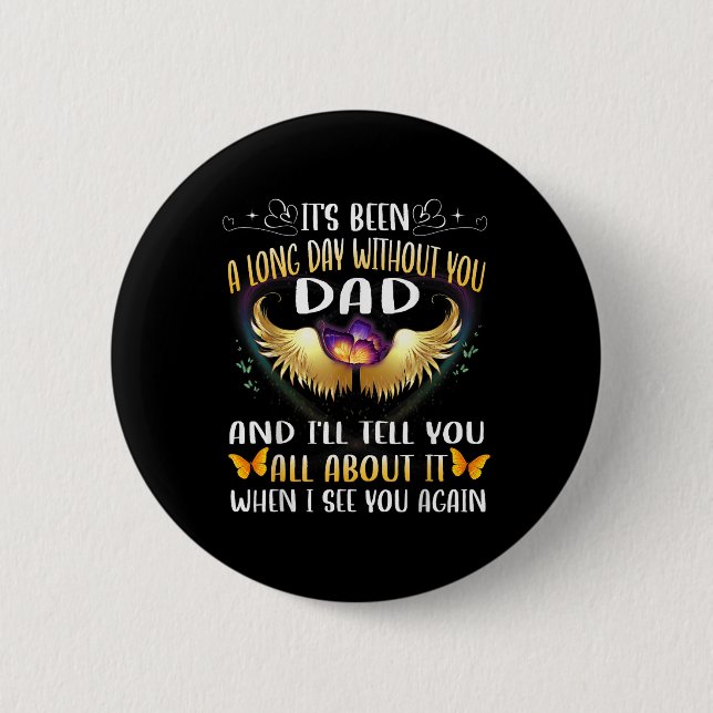 Happy Heavenly Birthday Father In Heaven Memorial  6 Cm Round Badge (Front)